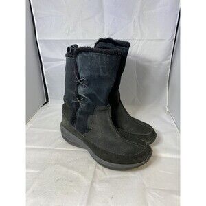 Columbia Delancey Winter Snow Boots Water Resistant Black Suede Womens Size 7.5